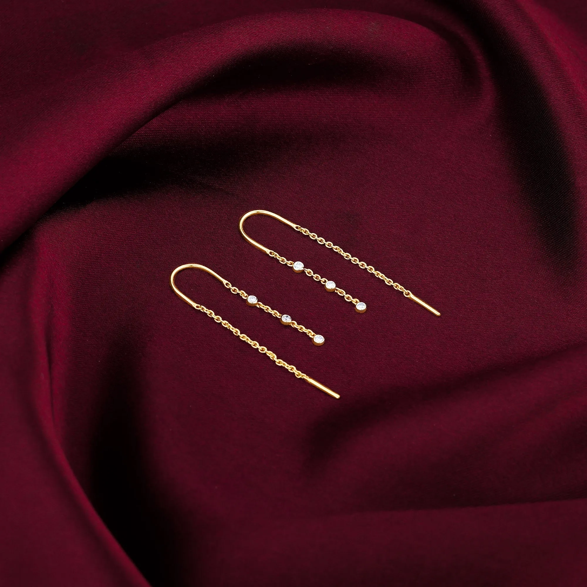 Gold Orion Diamond Sui Dhaga Earrings