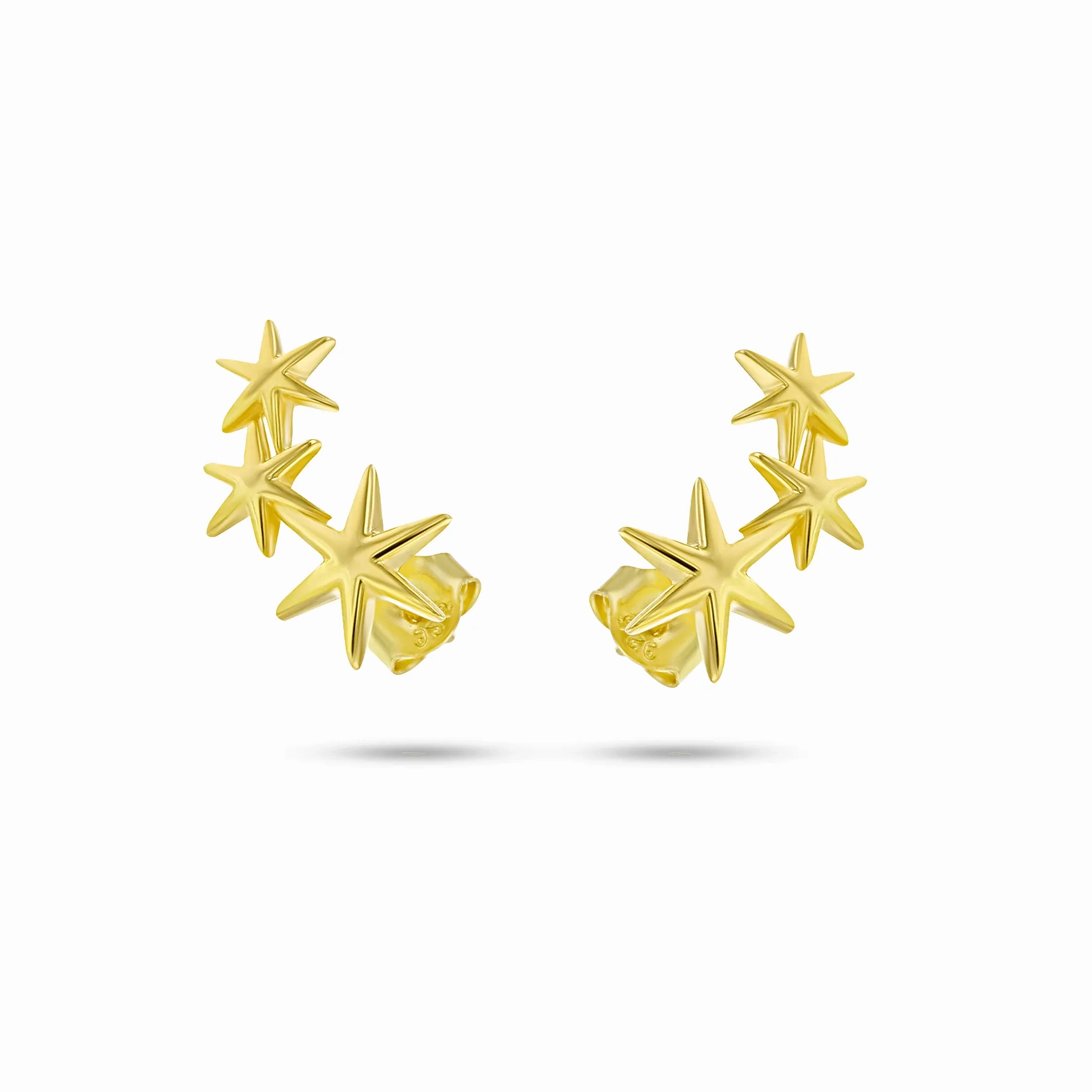 Gold-plated earrings 18k yellow gold assembled with zirconium oxide