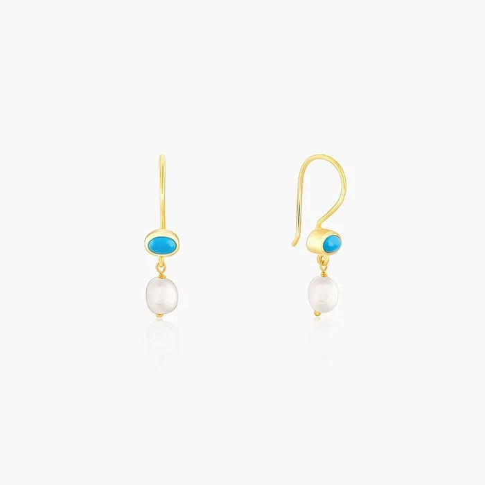 Golden Aquapearl Earrings