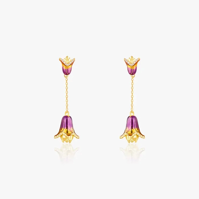 Golden Bell Mallow Bud Convertible Earrings