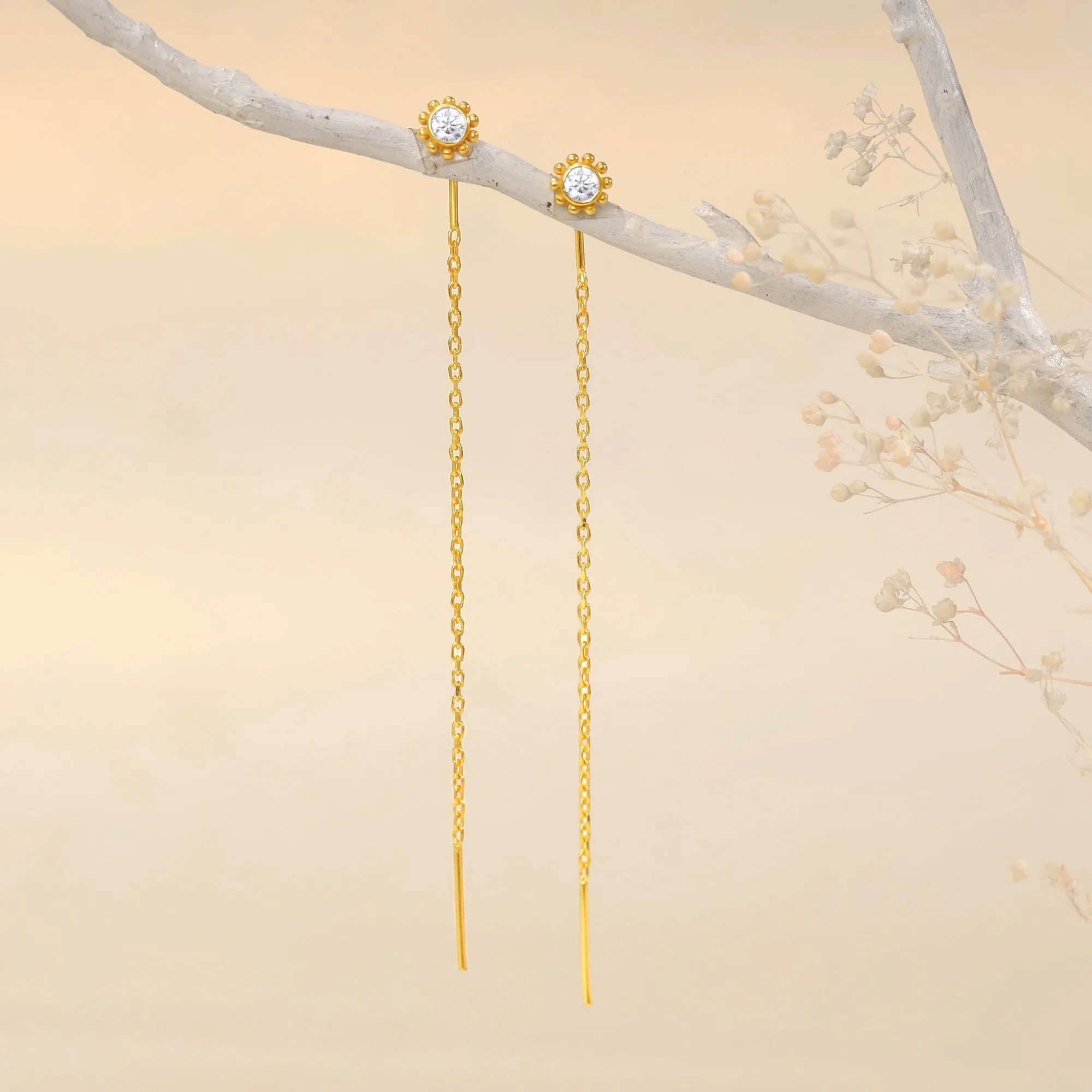 Golden Bling Sui Dhaga Earrings