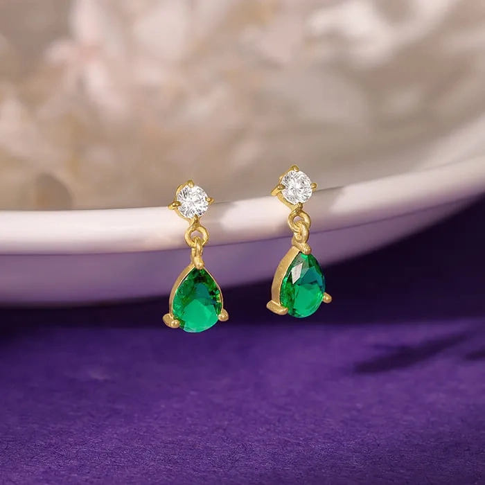 Golden Green Enigma Earrings