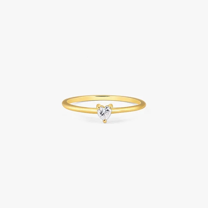 Golden Little Heart Ring