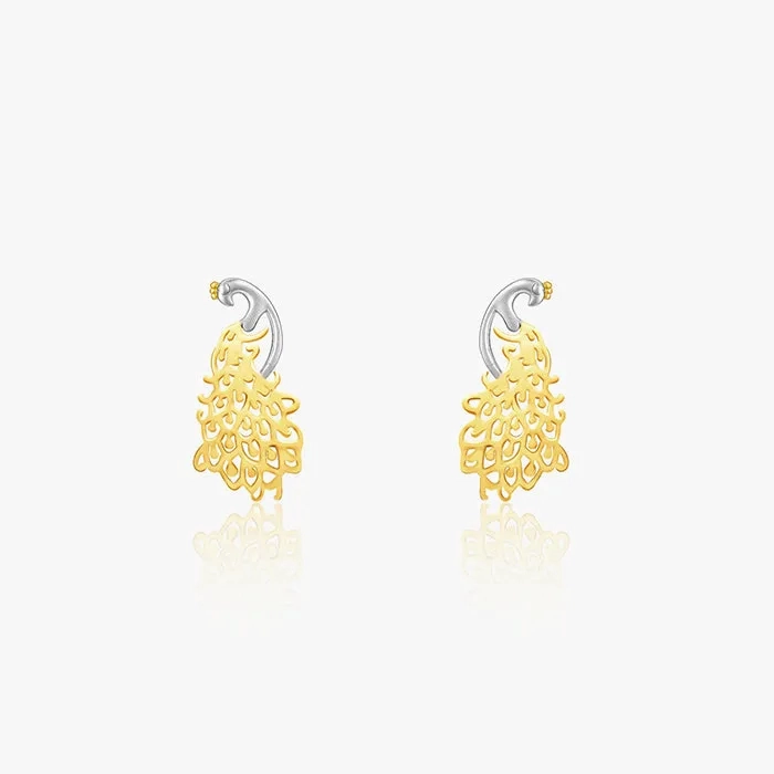 Golden Peacock Earrings