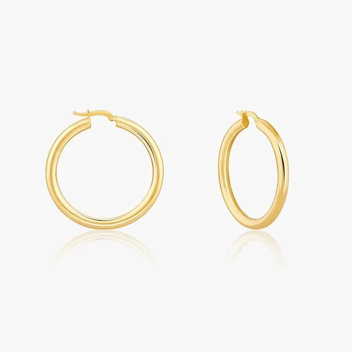 Golden Round Hoop Earrings