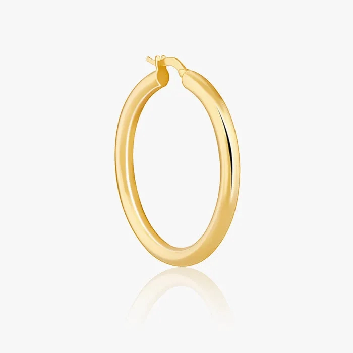 Golden Round Hoop Earrings