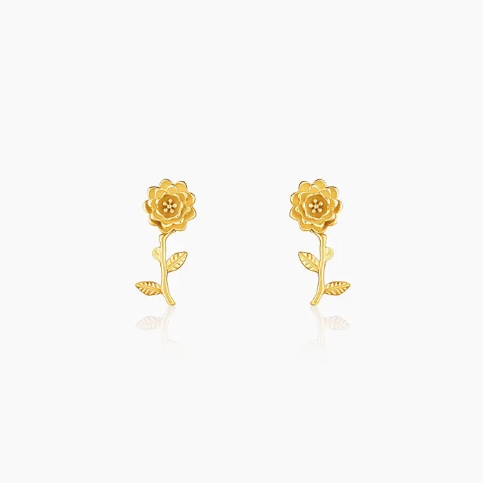 Golden Sunshine Floral Earrings