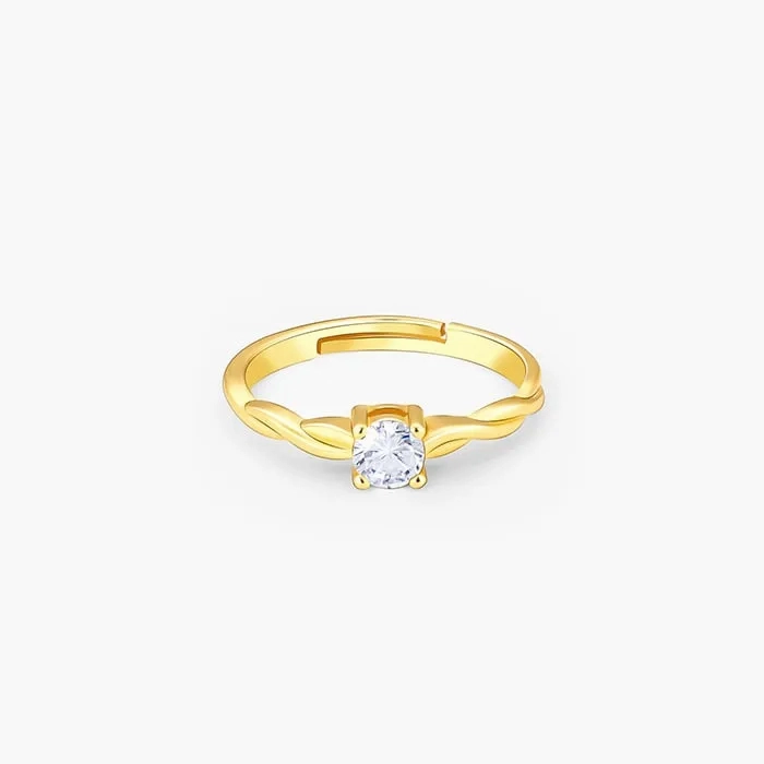 Golden Swivel Love Solitaire Ring