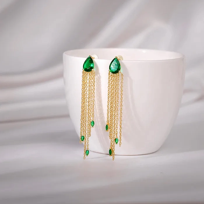 Golden Verdant Onyx Danglers