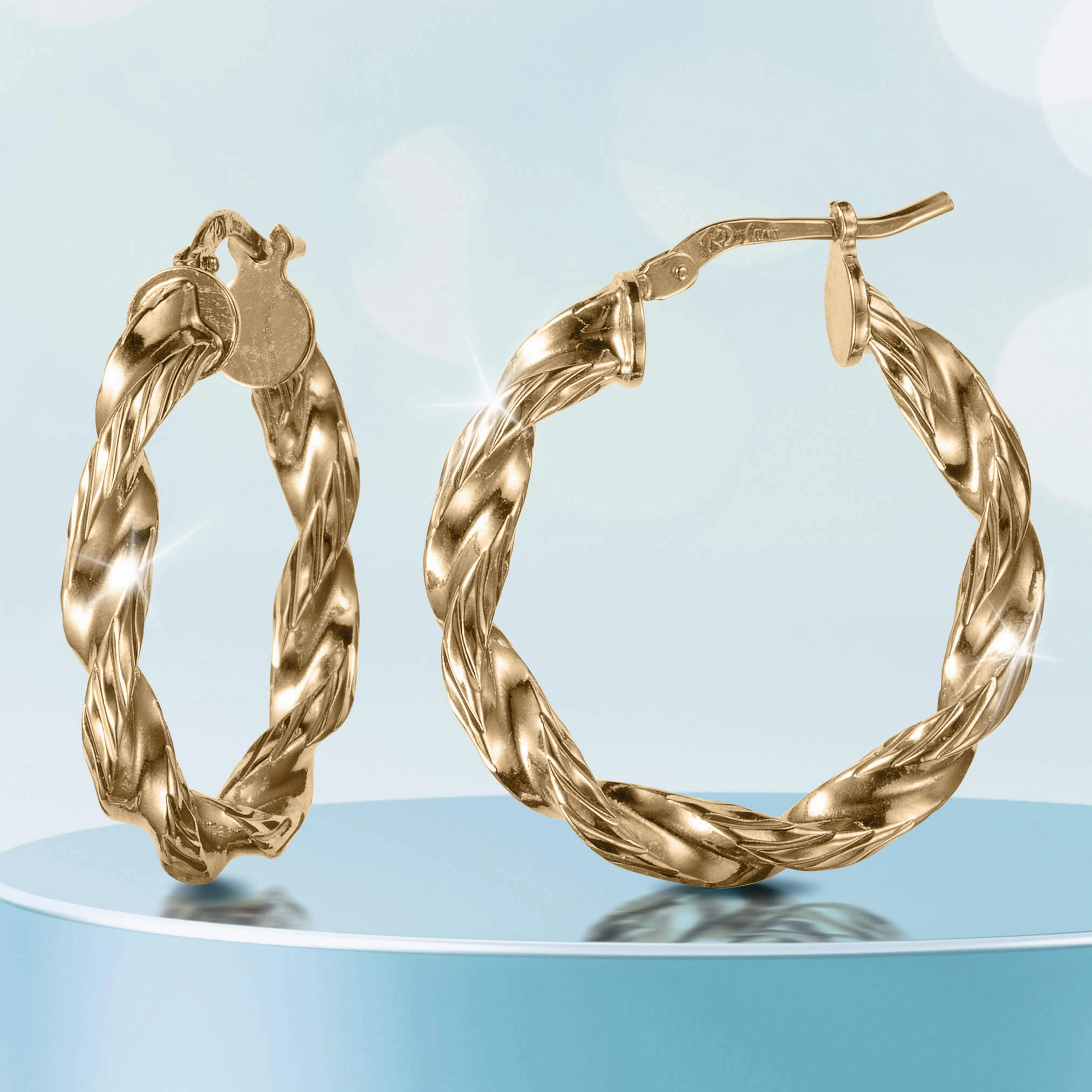 Golden Waves Diamond Cut Earrings