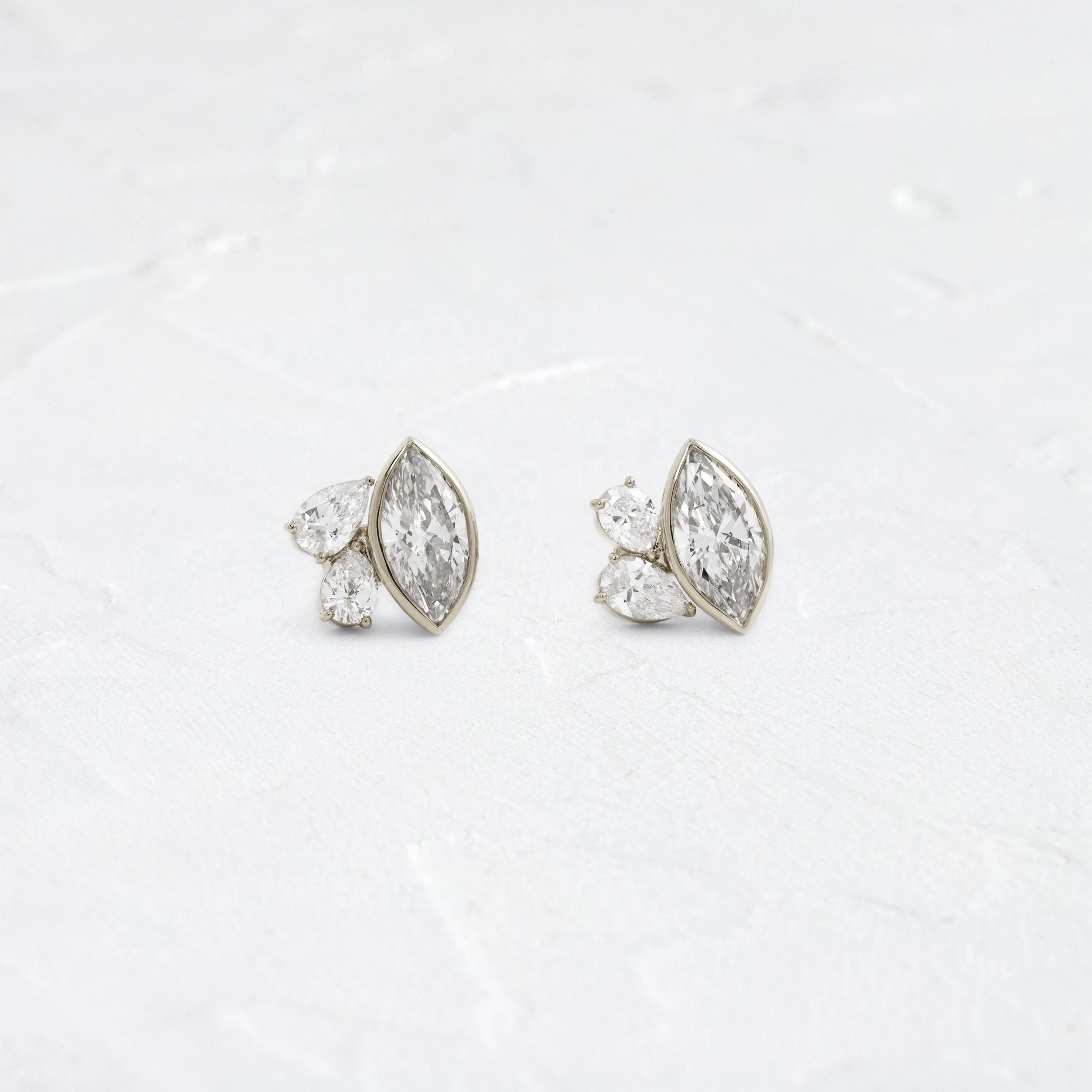 Grand Littlefall Studs, Marquise Cut