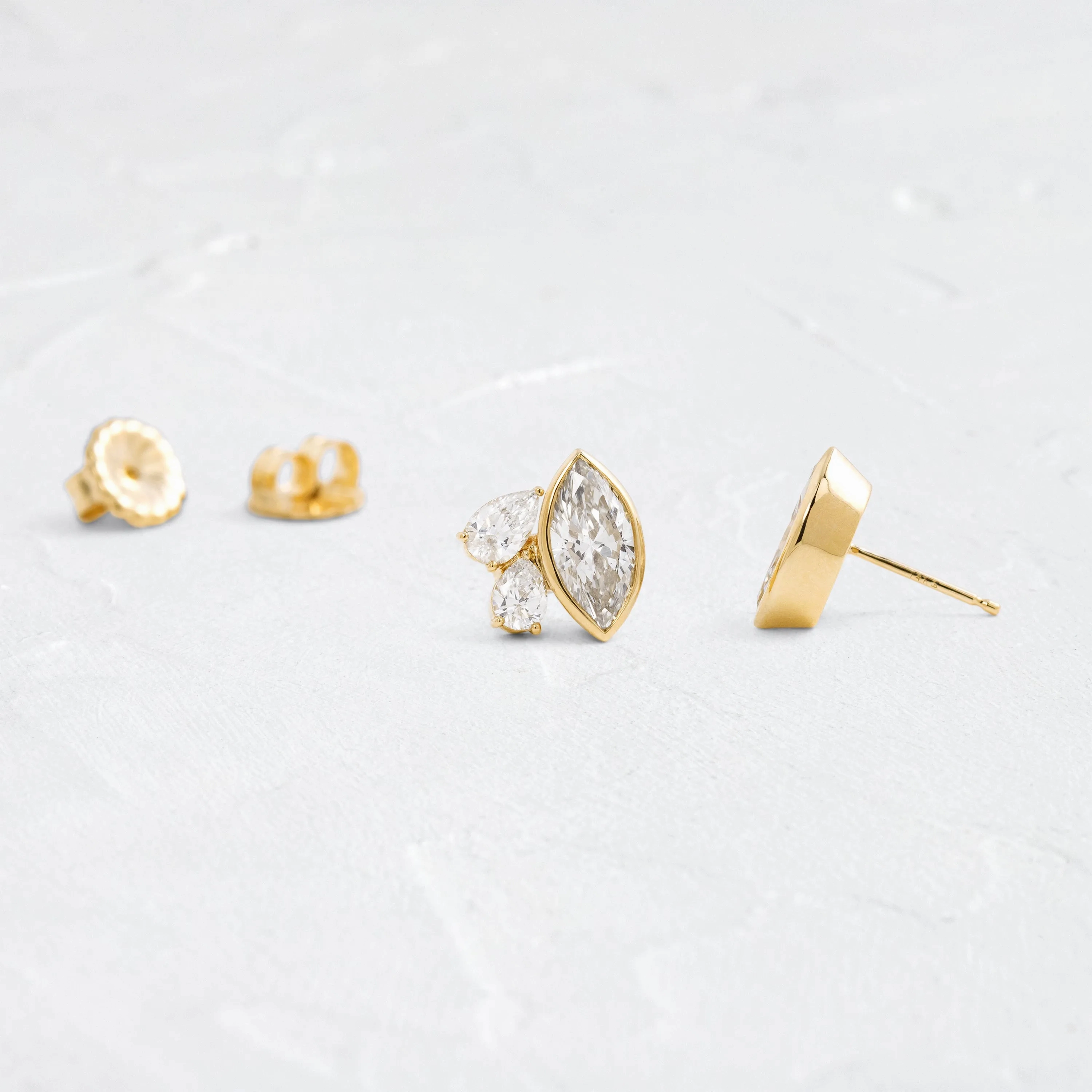 Grand Littlefall Studs, Marquise Cut