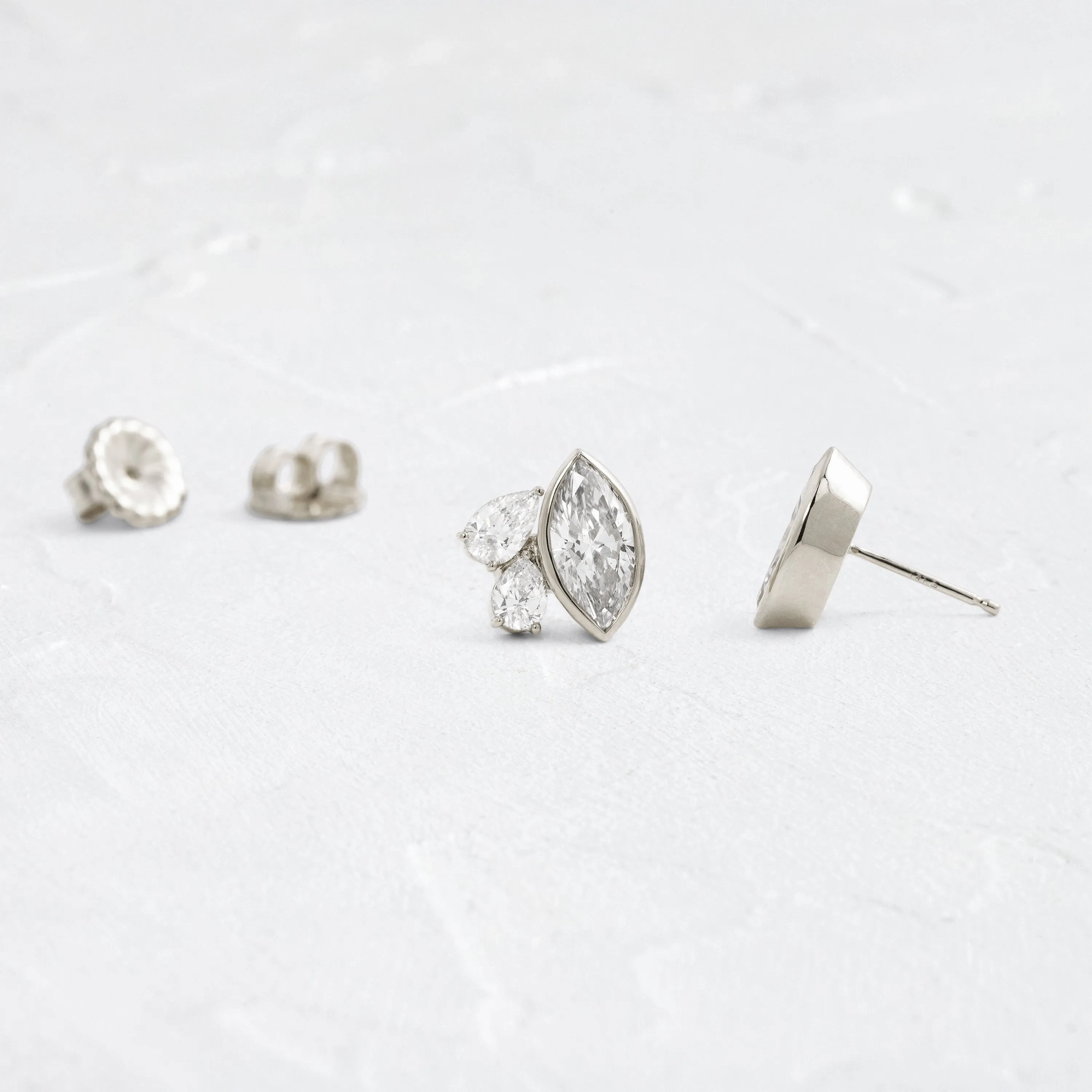 Grand Littlefall Studs, Marquise Cut