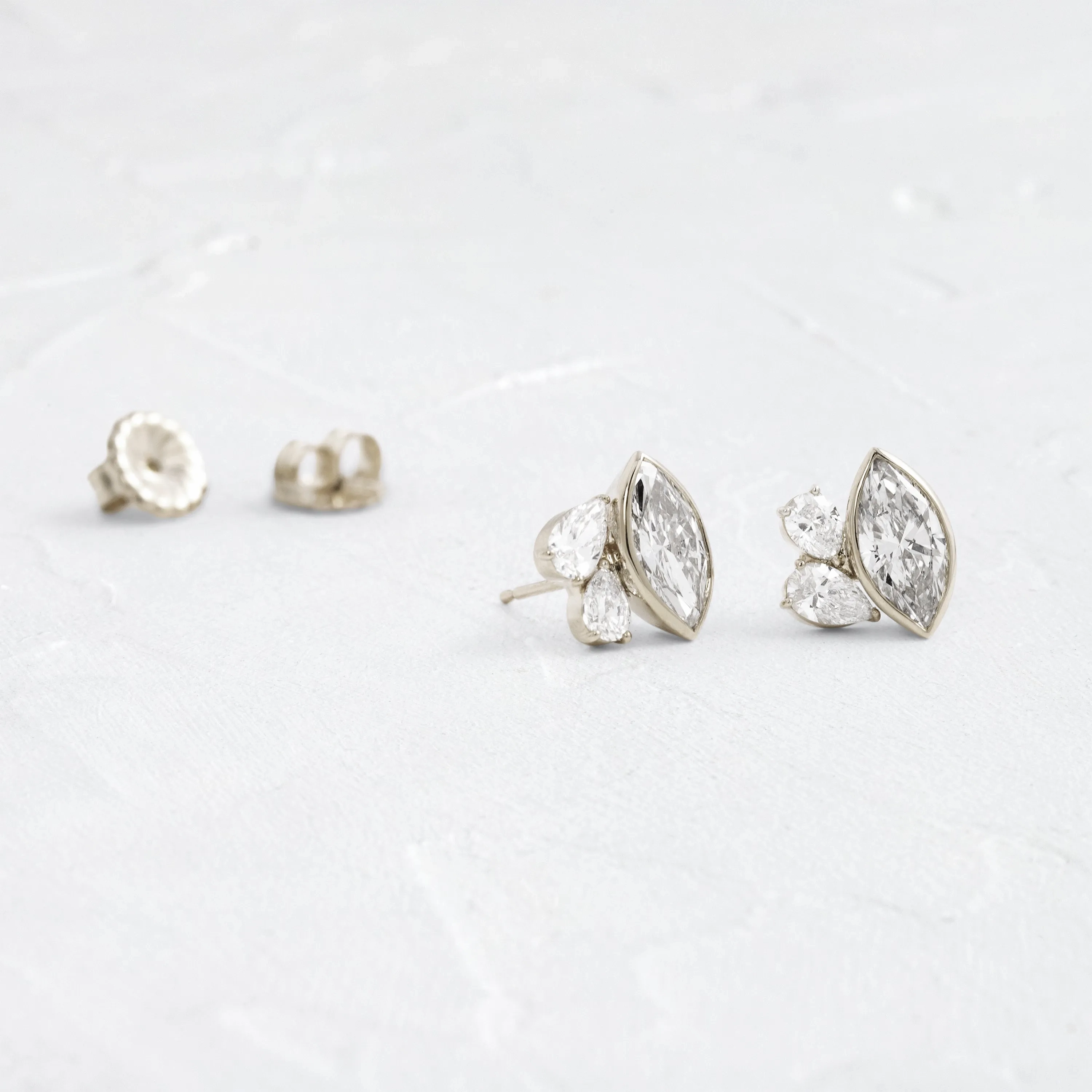 Grand Littlefall Studs, Marquise Cut