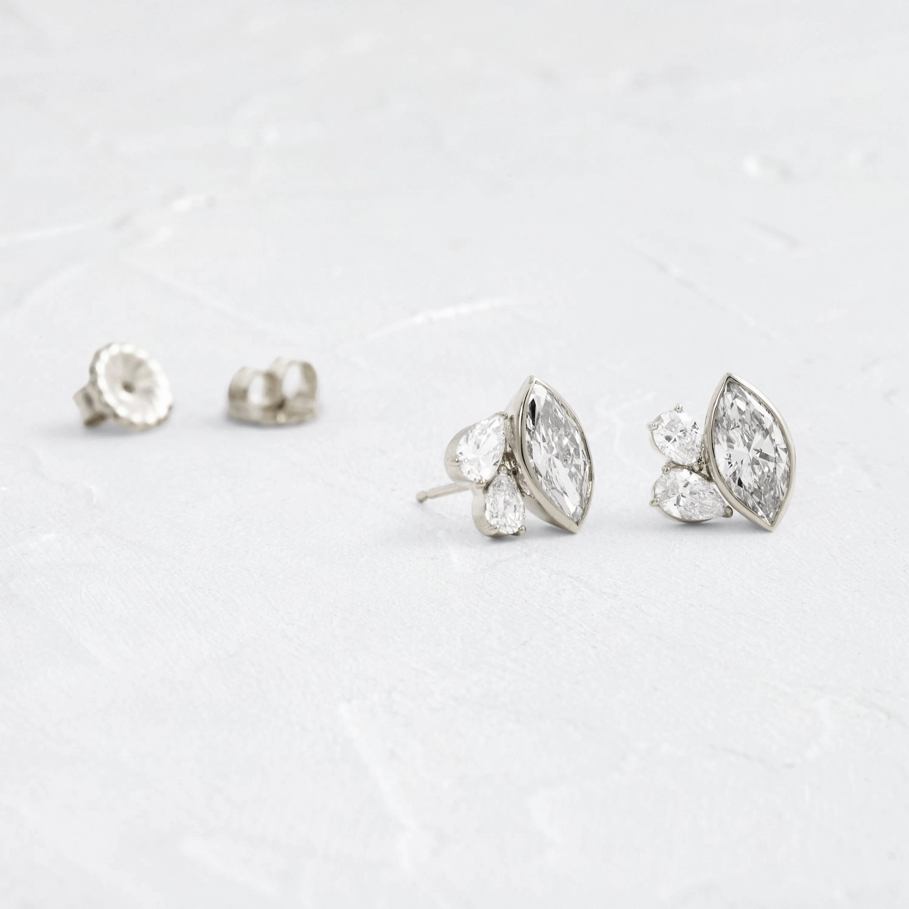 Grand Littlefall Studs, Marquise Cut