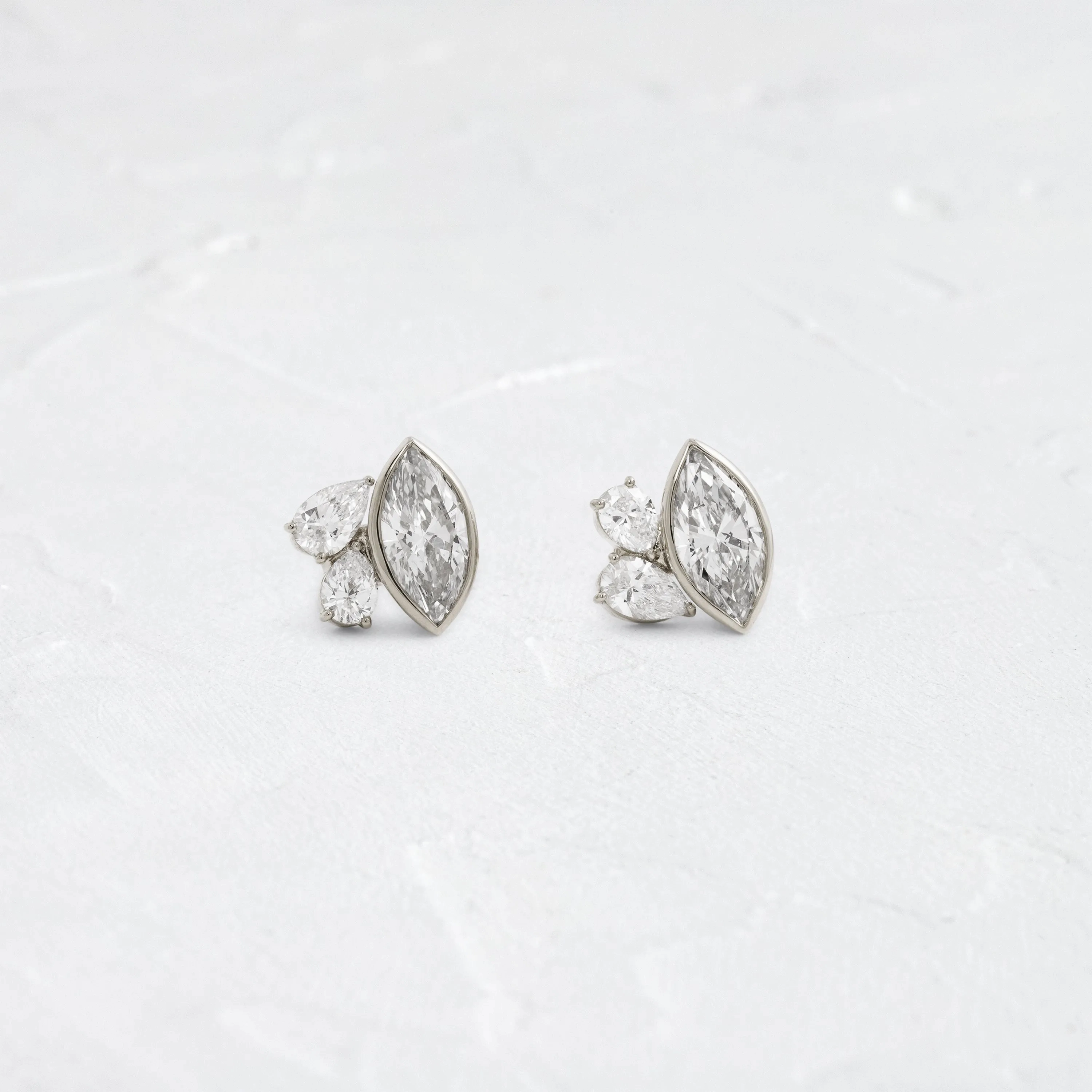 Grand Littlefall Studs, Marquise Cut