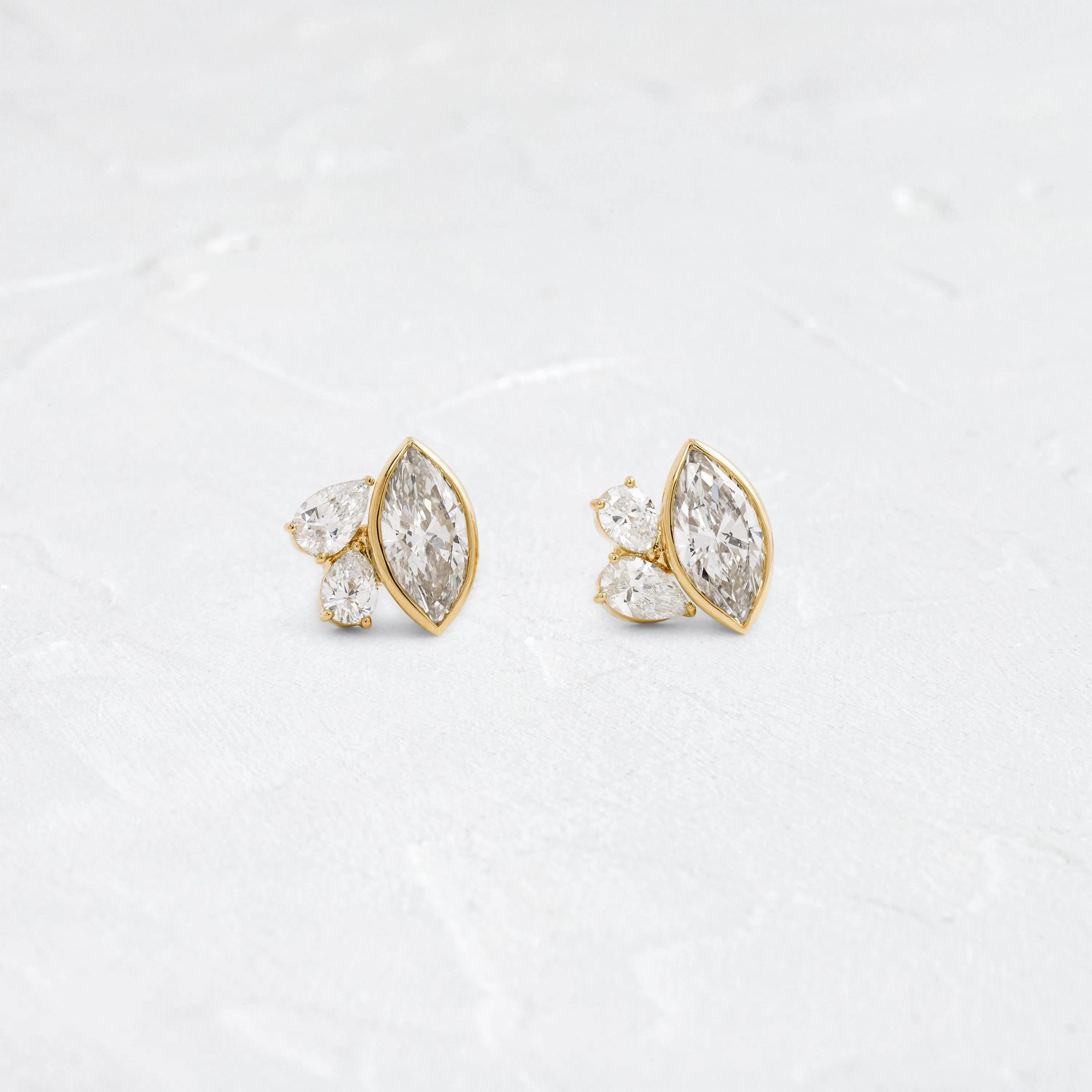 Grand Littlefall Studs, Marquise Cut