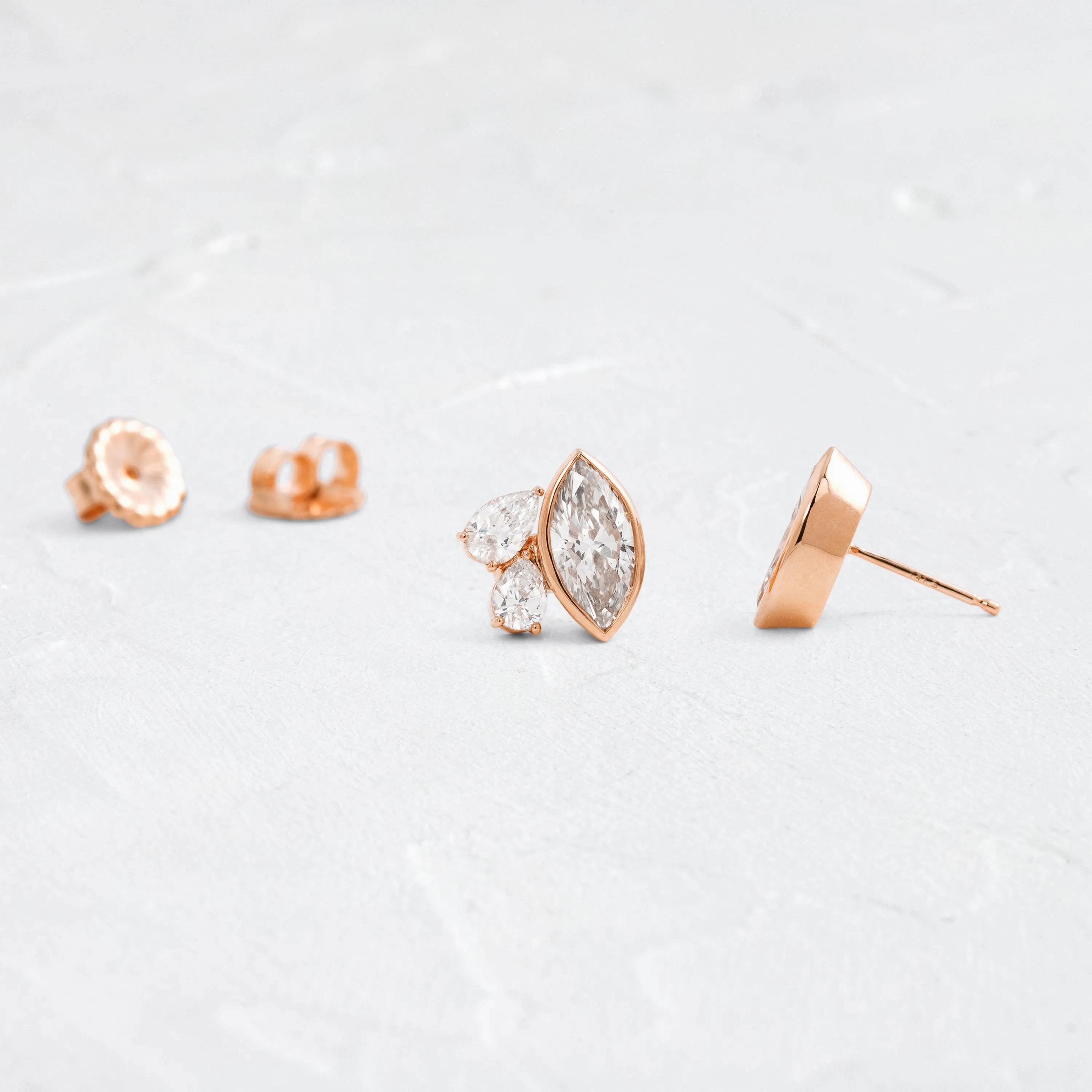 Grand Littlefall Studs, Marquise Cut