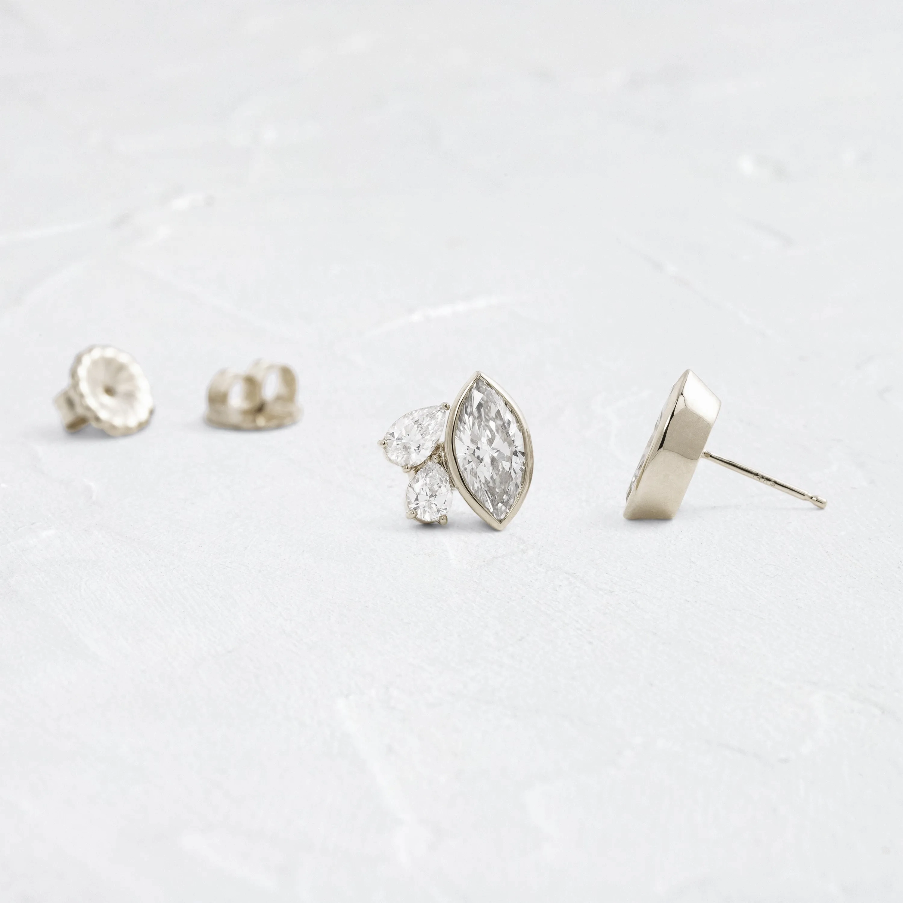 Grand Littlefall Studs, Marquise Cut