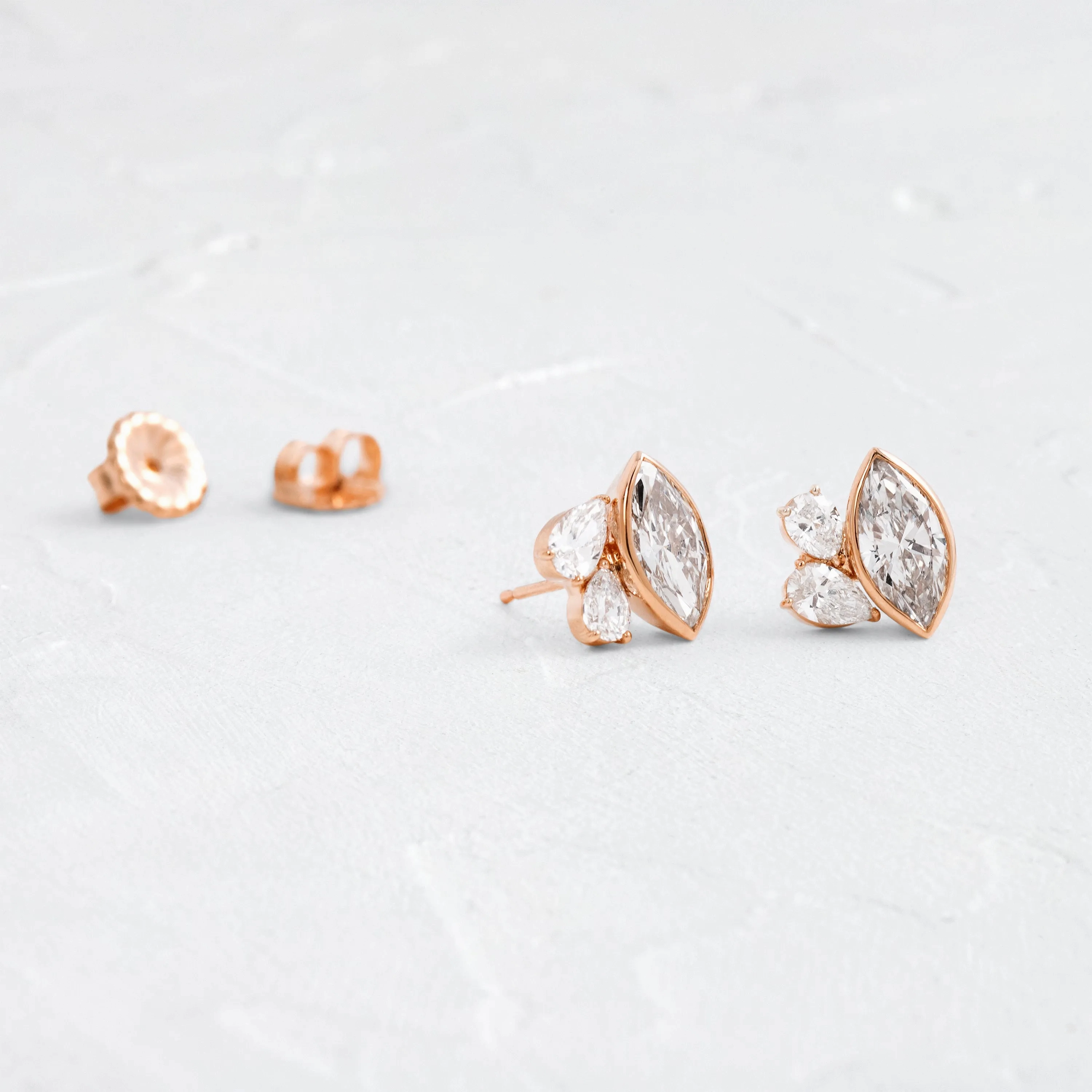 Grand Littlefall Studs, Marquise Cut