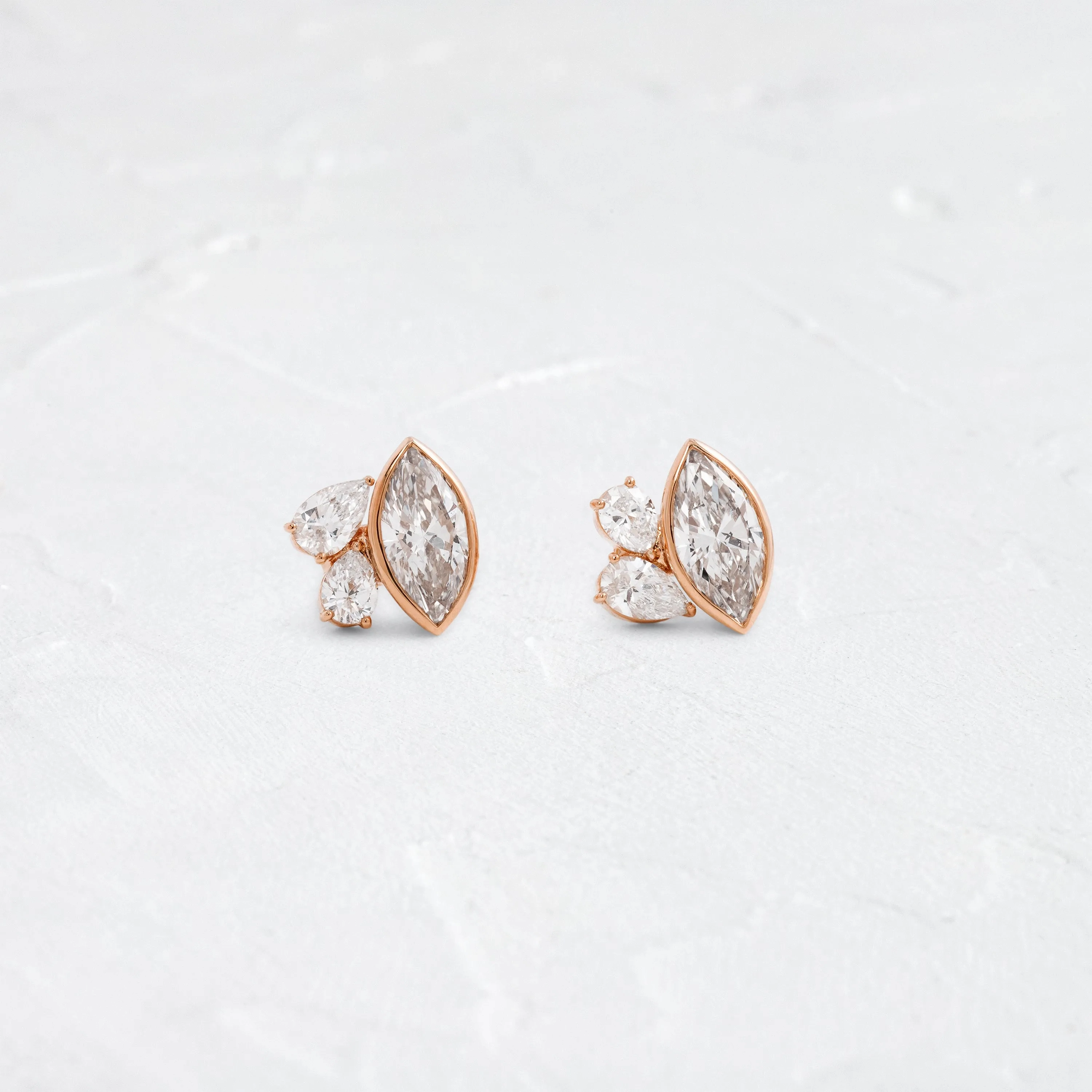 Grand Littlefall Studs, Marquise Cut