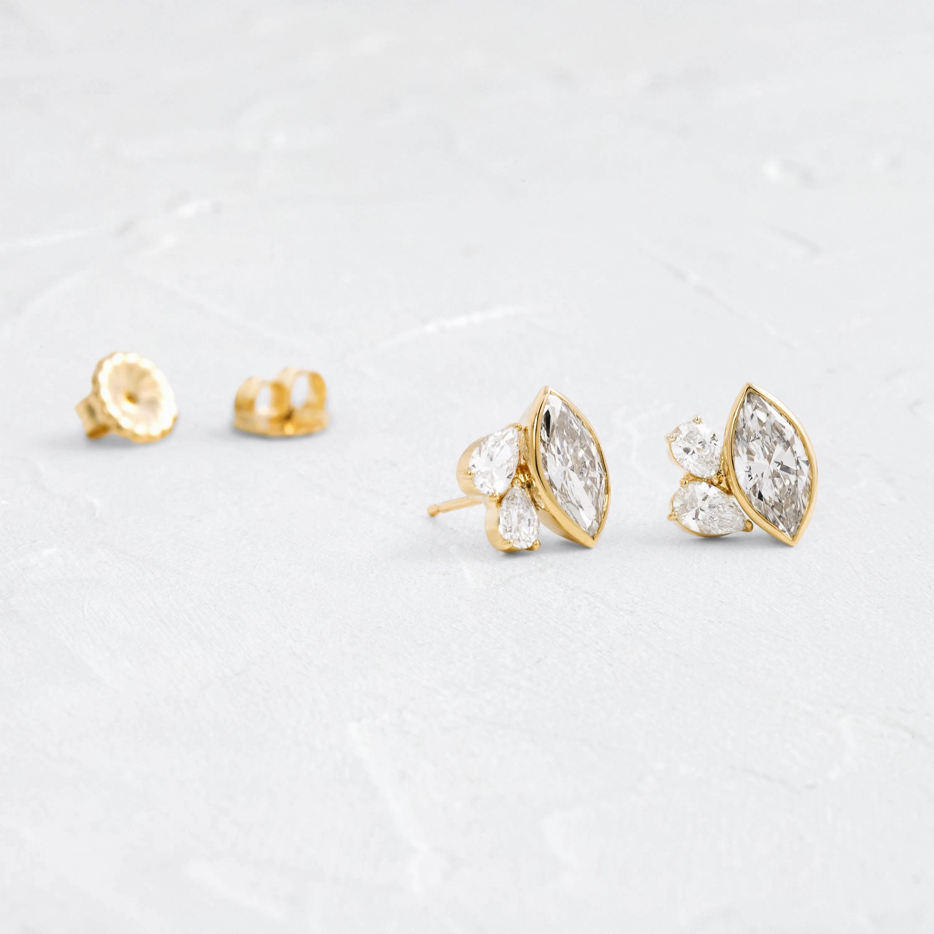 Grand Littlefall Studs, Marquise Cut