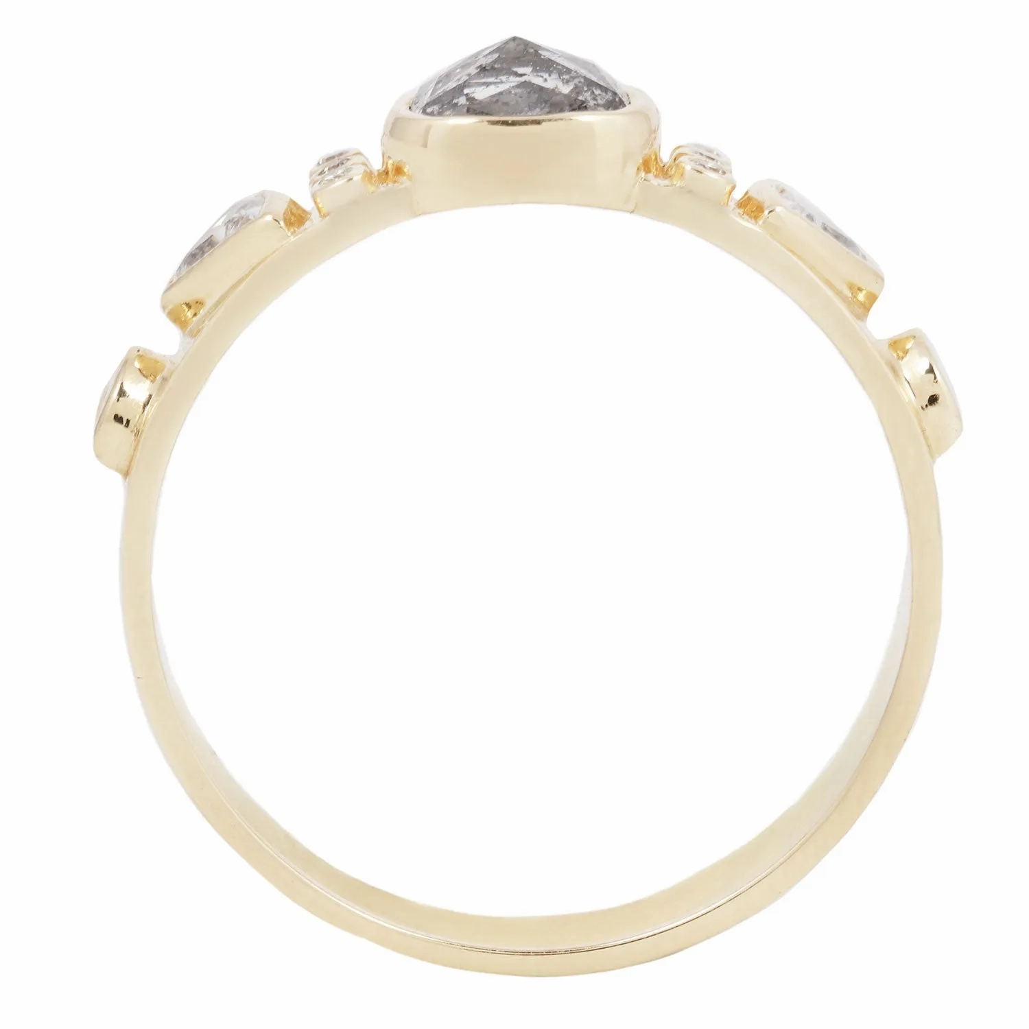 Gray &amp; White Diamond Totem Ring
