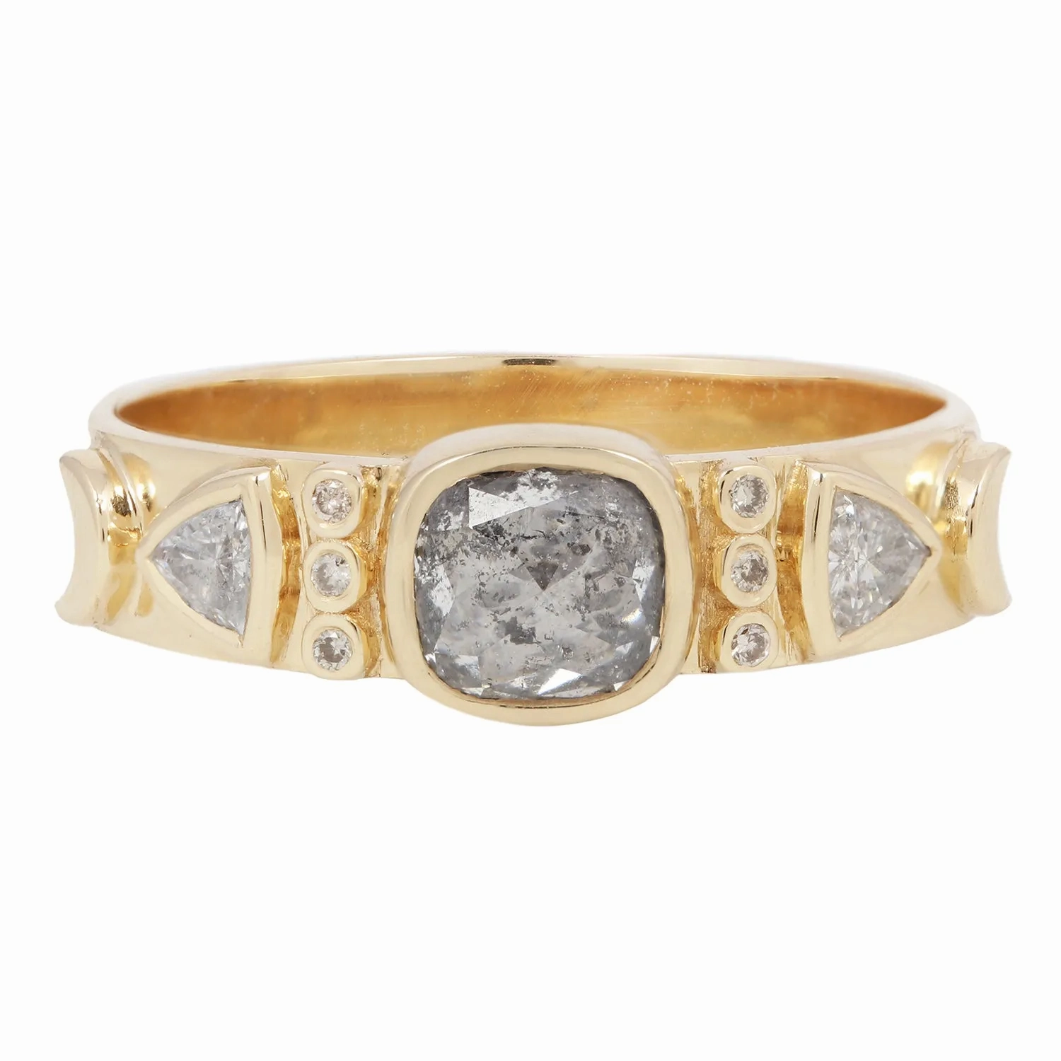Gray &amp; White Diamond Totem Ring