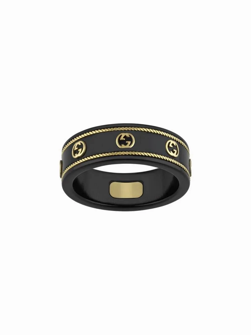 Gucci Icon 18ct Yellow Gold Interlocking G Band Ring