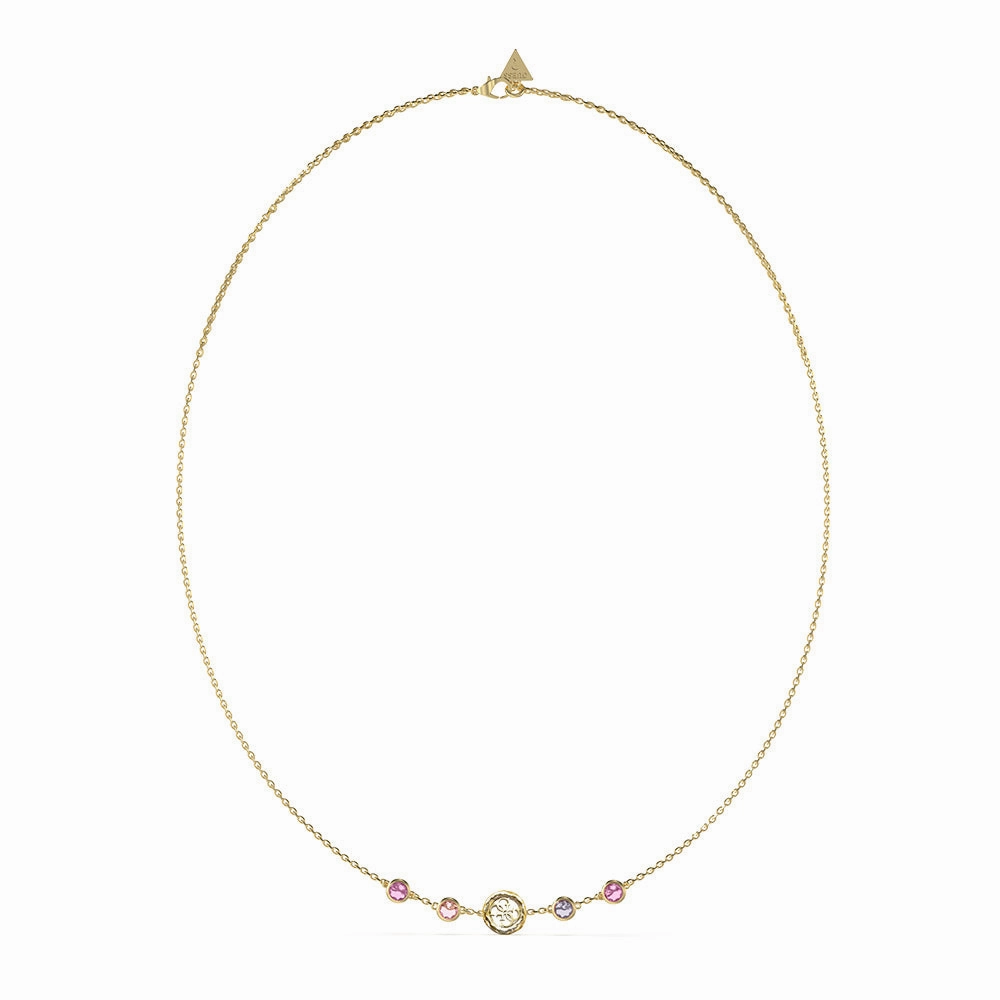 Guess Gold-Plated Stainless-Steel Crystals And 4G Charms 16-18" Chain
