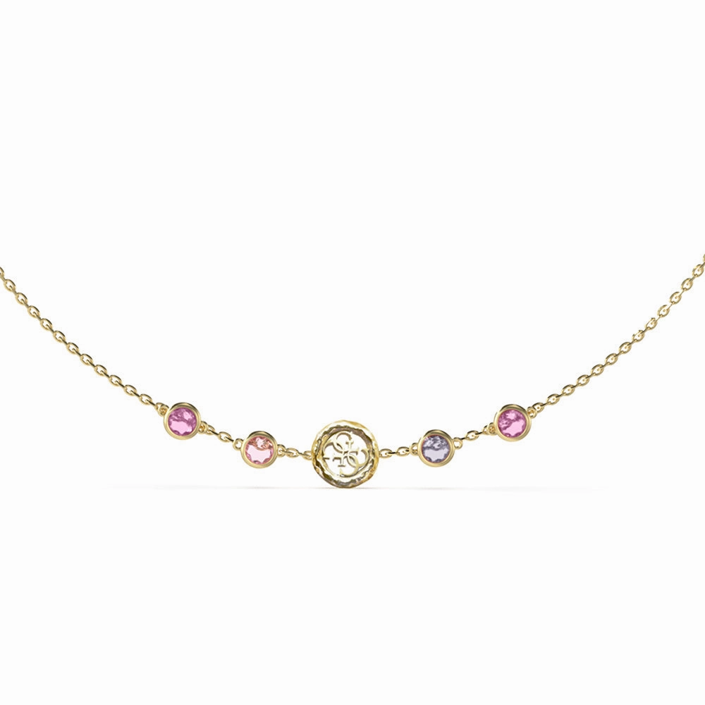 Guess Gold-Plated Stainless-Steel Crystals And 4G Charms 16-18" Chain