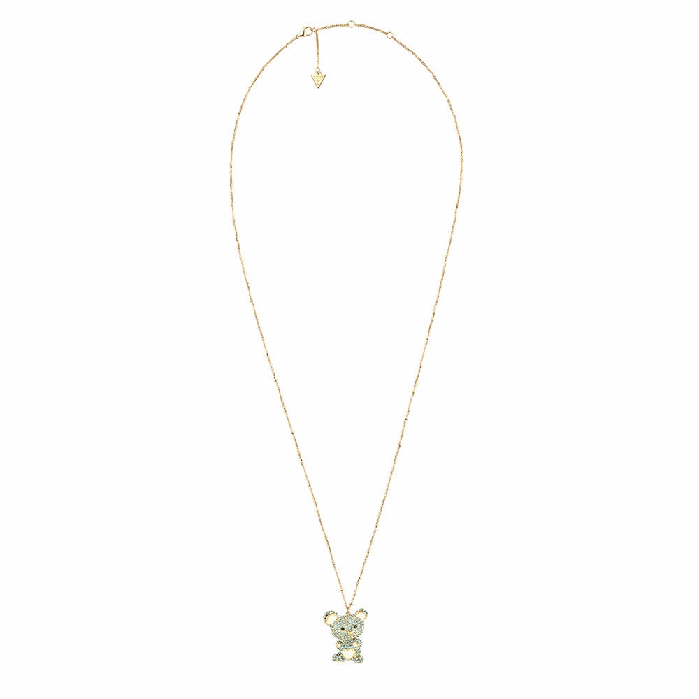 Guess Gold-Plated Stainless-Steel Teddy Bear Pendant On 30" Chain