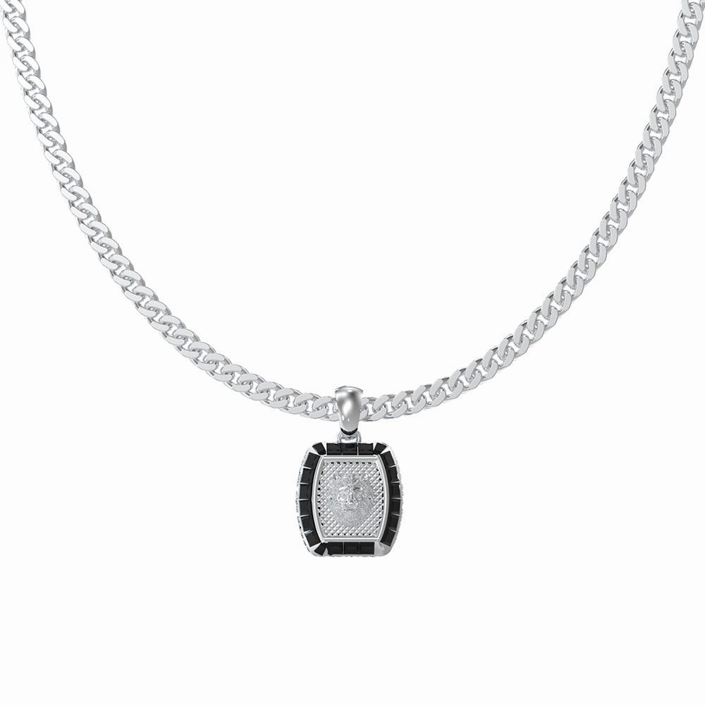 Guess Men's Jewellery Stainless Steel 16mm Lion Charm Pendant on 21" Chain