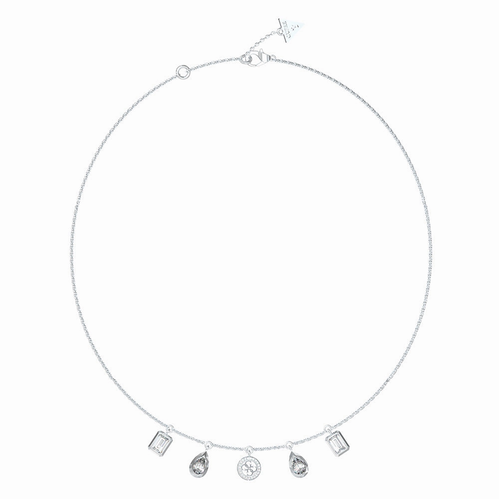 Guess Stainless Steel 4G & 5 Charm 16-18" Chain