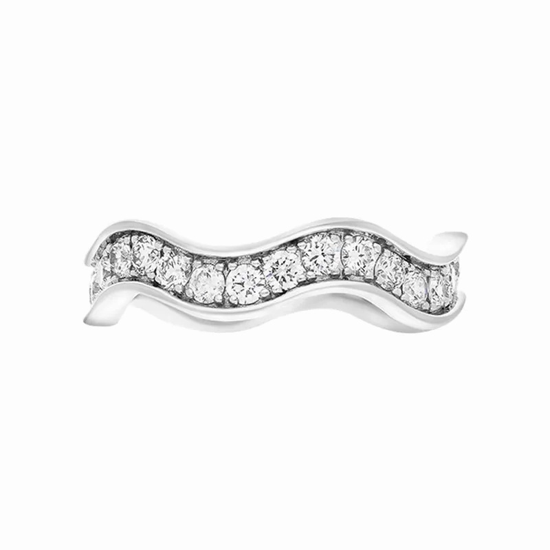 Hans D Krieger 18ct White Gold 1.21ct Diamond Wave Eternity Ring