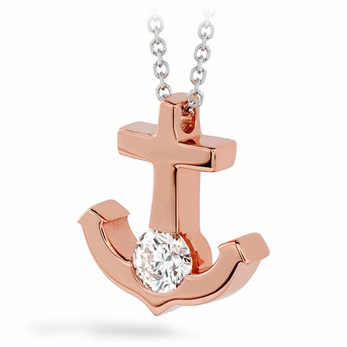 Hearts On Fire Charmed Anchor Pendant Necklace