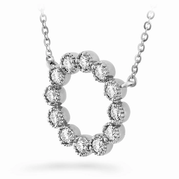 Hearts On Fire Liliana Milgrain Circle Diamond Pendant Necklace