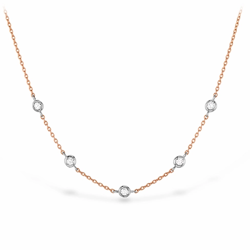 Hearts On Fire Signature Off-Set Five Bezel Necklace