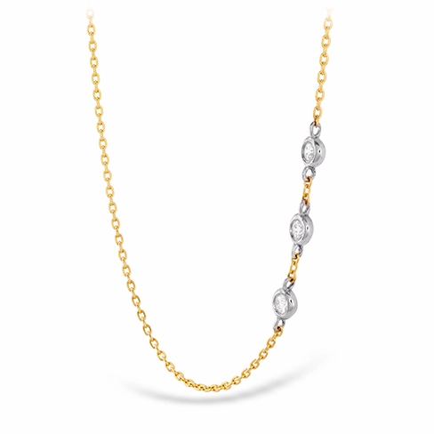 Hearts On Fire Signature Off-Set Triple Bezel Necklace