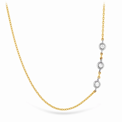 Hearts On Fire Signature Off-Set Triple Bezel Necklace
