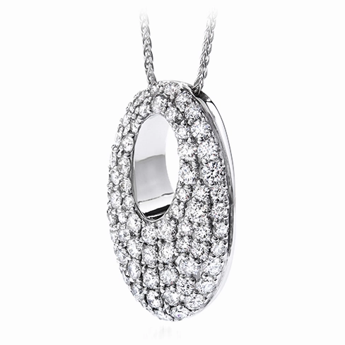 Hearts On Fire Silk Pave Oval Pendant Necklace