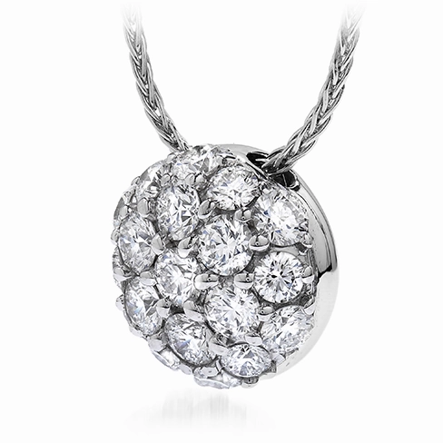 Hearts On Fire Silver Pave Round Pendant Necklace