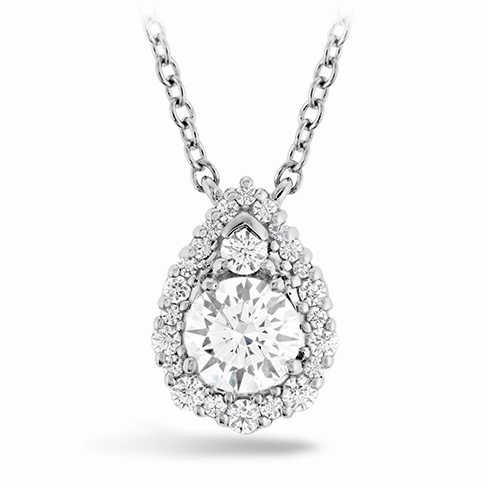 Hearts On Fire Teardrop Halo Diamond Necklace