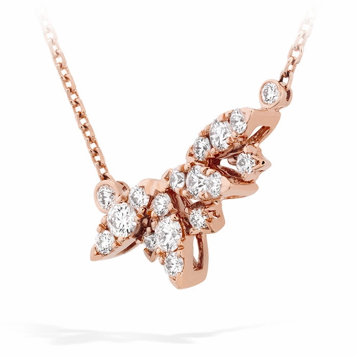 Hearts On Fire White Kites Small Feathers Diamond Necklace