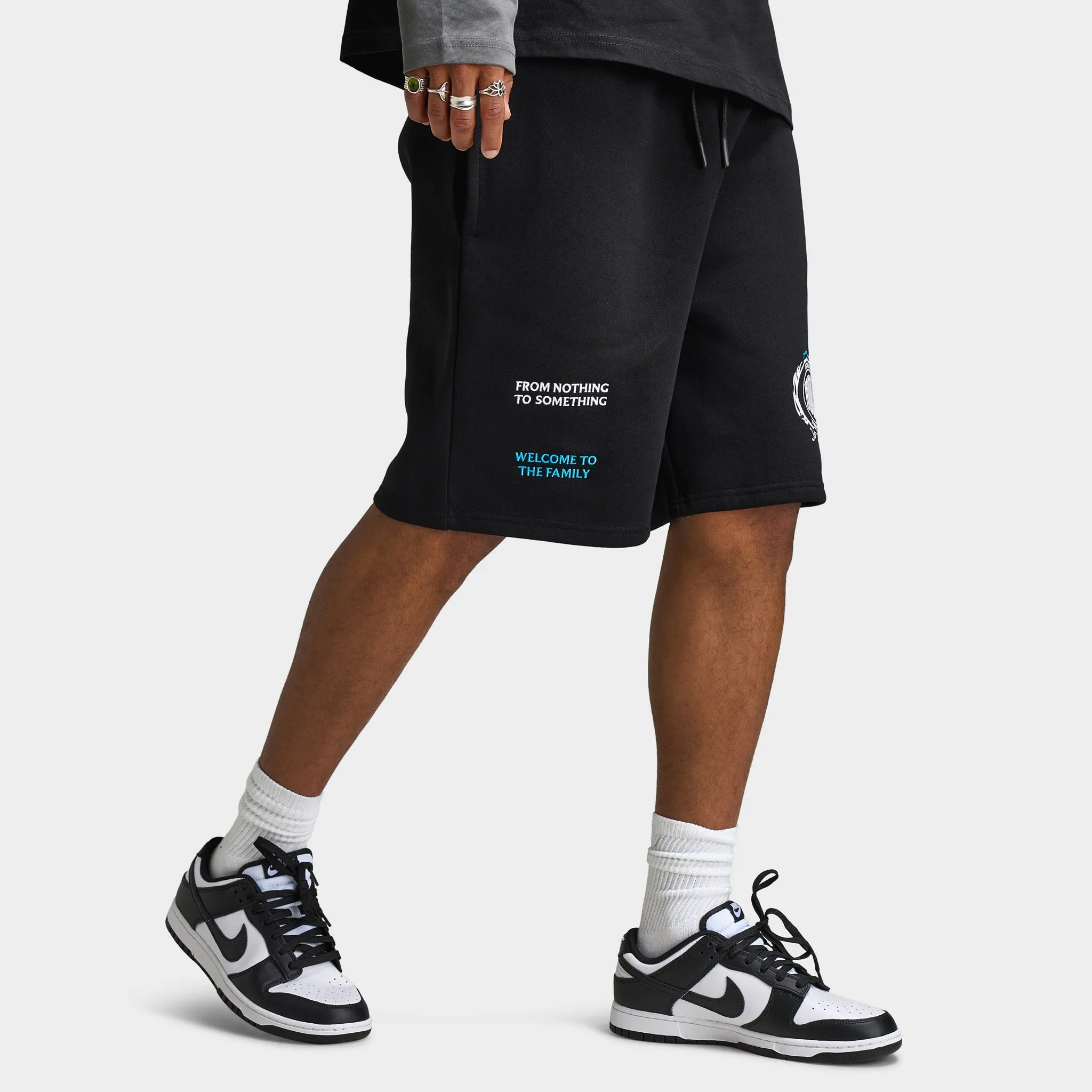 Hoodrich Hoodrich Noir V2 Oversized Shorts Black / White - Aquarius