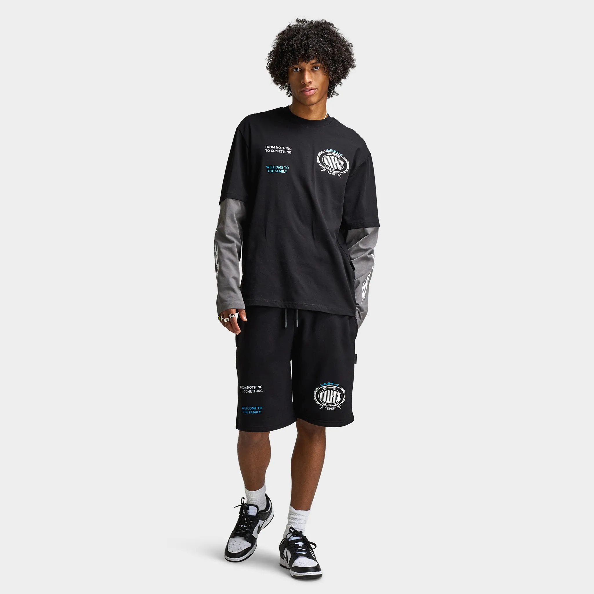 Hoodrich Hoodrich Noir V2 Oversized Shorts Black / White - Aquarius