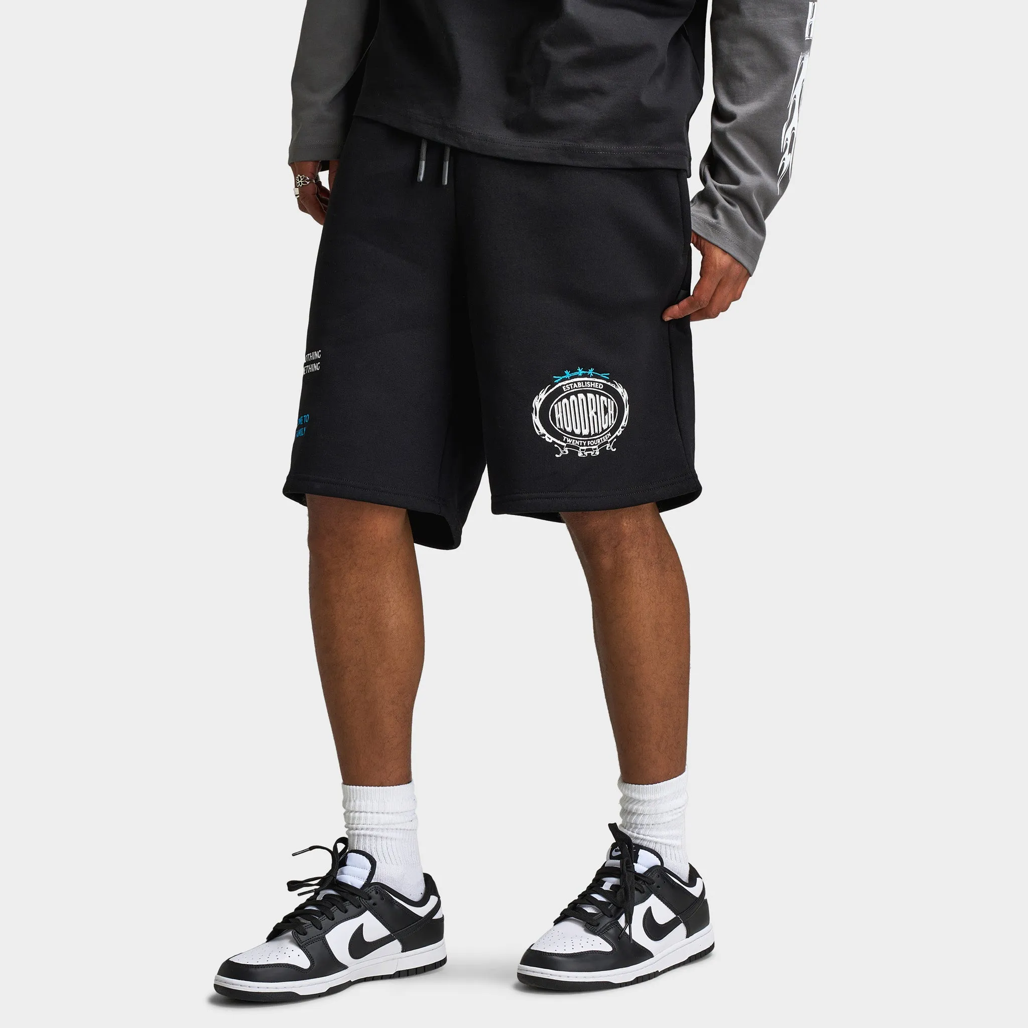 Hoodrich Hoodrich Noir V2 Oversized Shorts Black / White - Aquarius