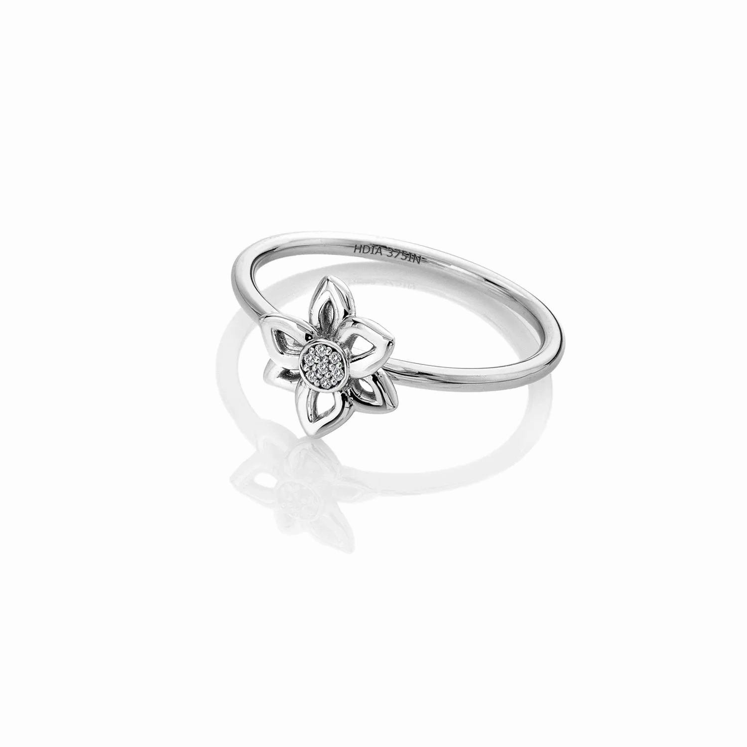 Hot Diamonds Floret 9ct White Gold Ring
