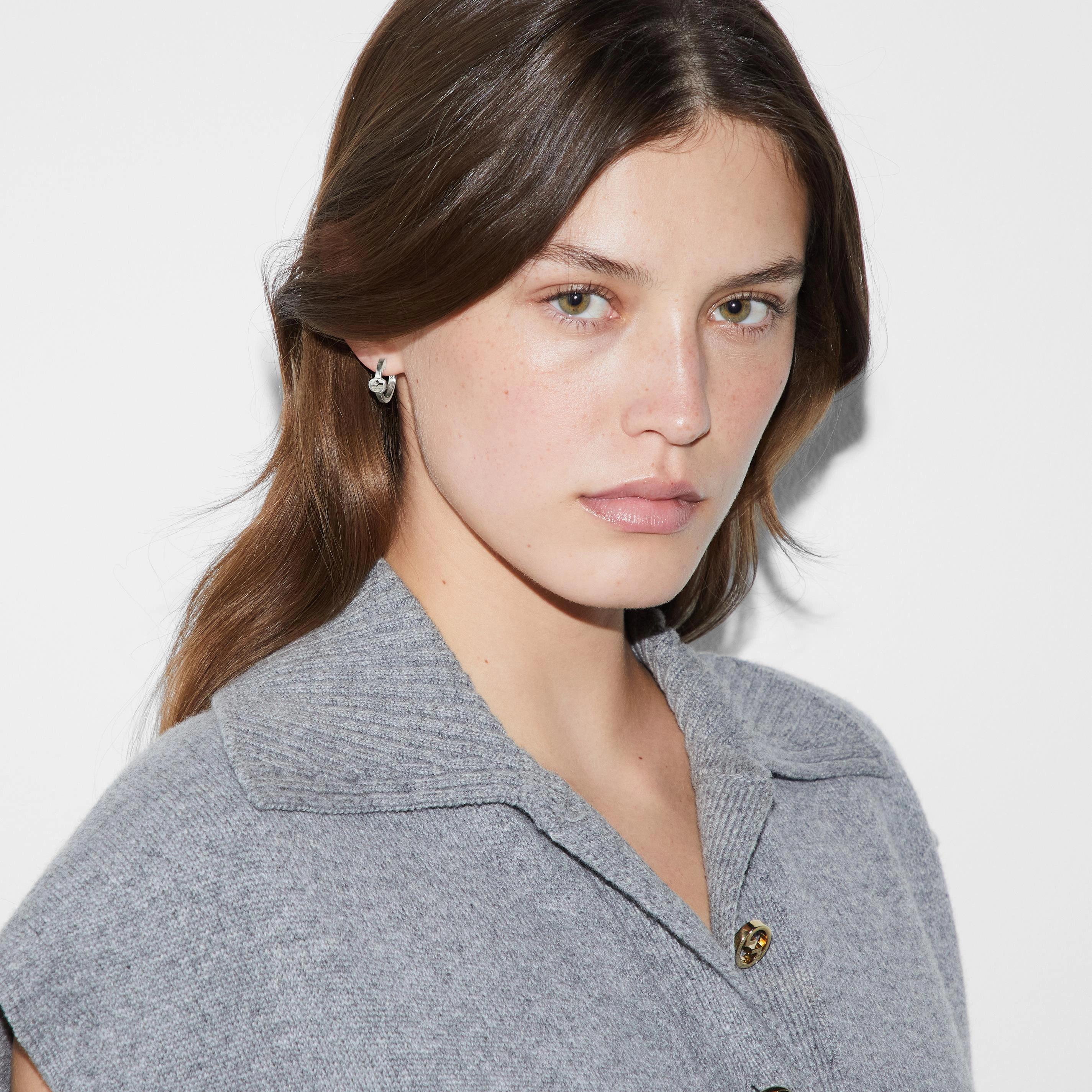 INTERLOCKING HOOP EARRINGS - STERLING SILVER