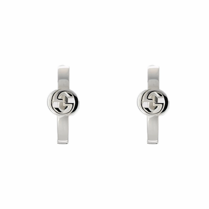 INTERLOCKING HOOP EARRINGS - STERLING SILVER